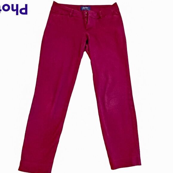 Old Navy Pixie Mid rise Burgundy pants Size 4R - Picture 1 of 9
